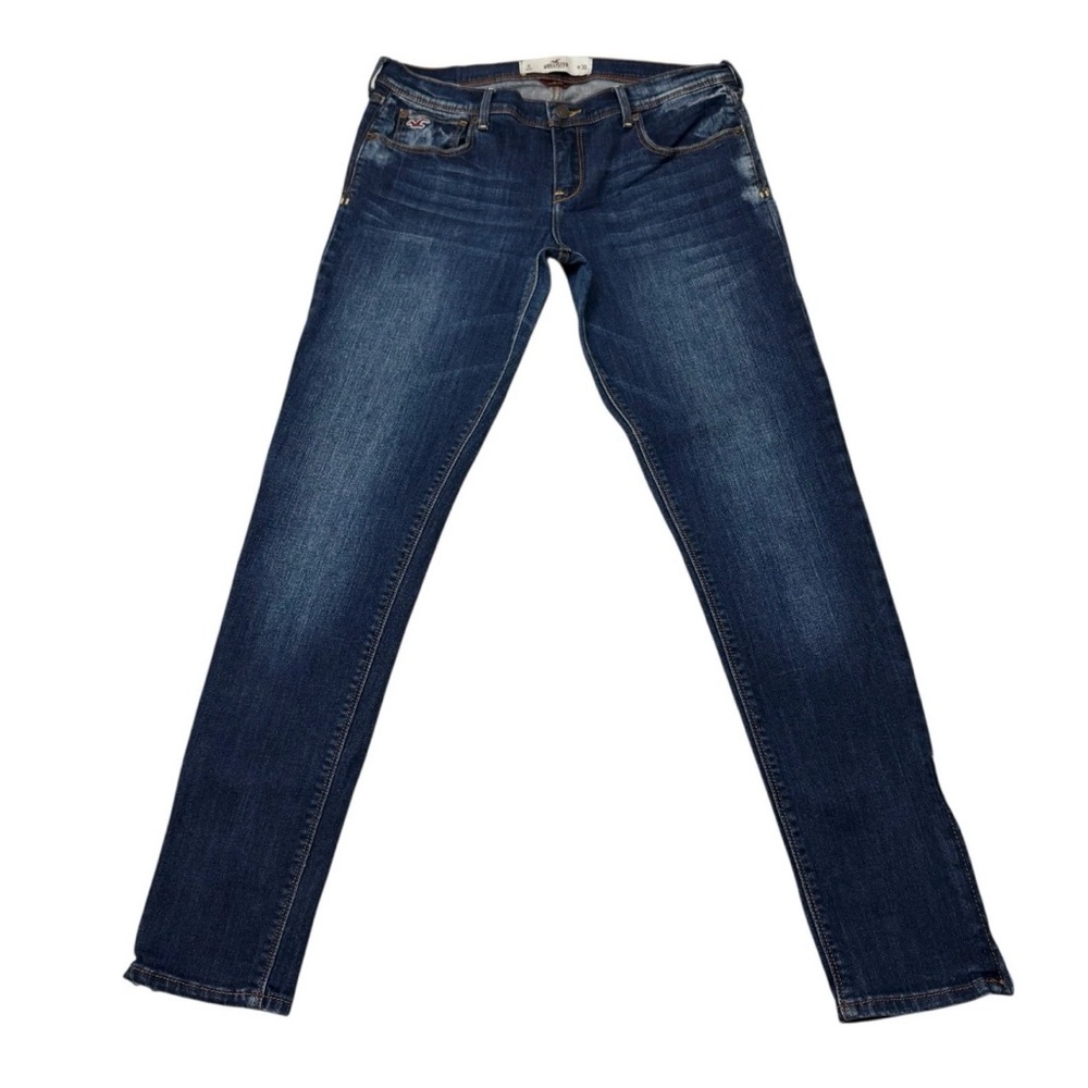 Hollister Socal Stretch Skinny Leg Ankle Zip Jeans Blue Womens Size 11 Waist 30.